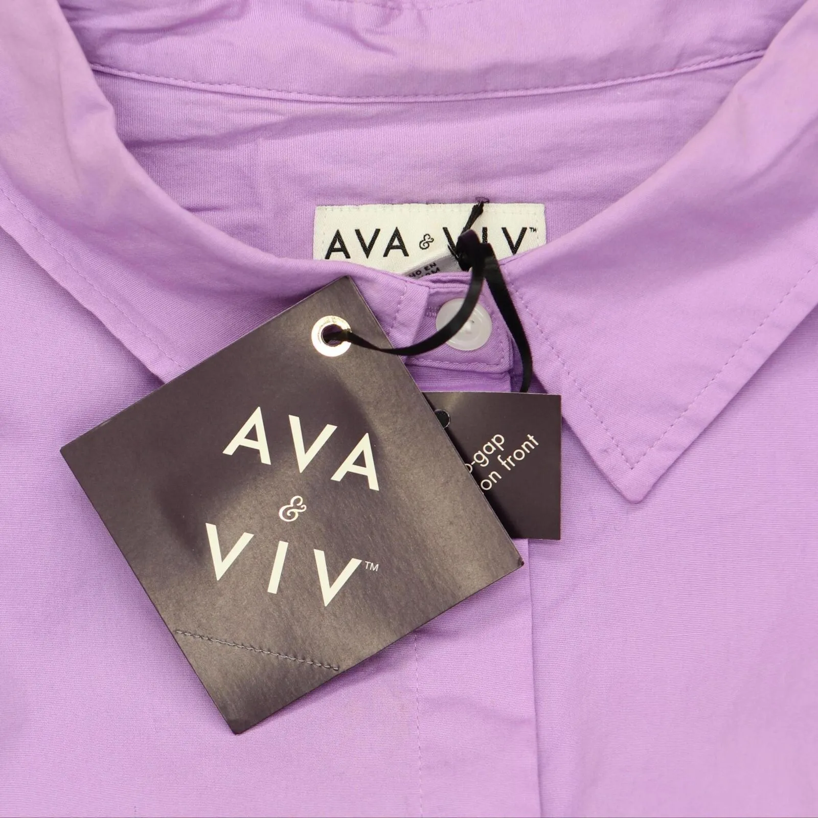 Ava & Viv Plus Size Long Sleeve Button-Down Oversized Tunic Shirt 84095815