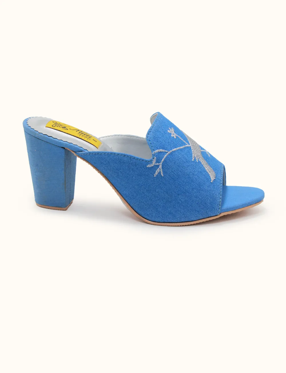 Blue | Heel Fancy Slippers  for Women