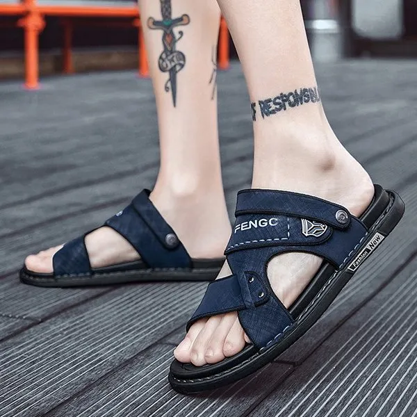 Cuzcare Men Velcro Rubber Sandals Fashionable Casual Summer Footwear