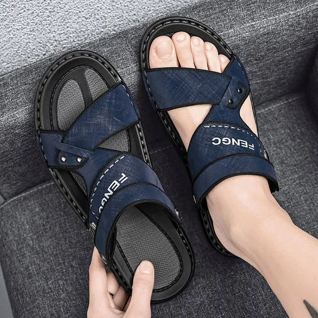 Cuzcare Men Velcro Rubber Sandals Fashionable Casual Summer Footwear