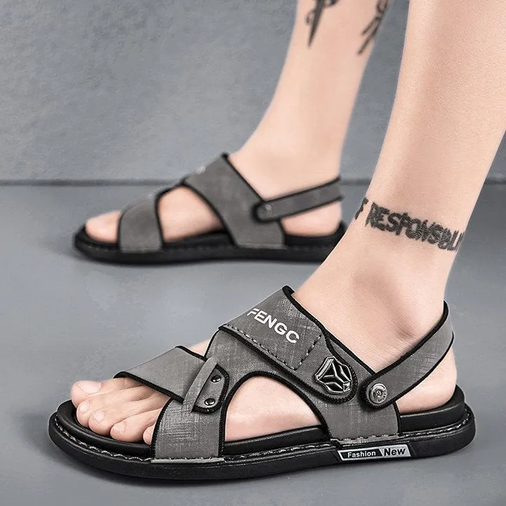 Cuzcare Men Velcro Rubber Sandals Fashionable Casual Summer Footwear