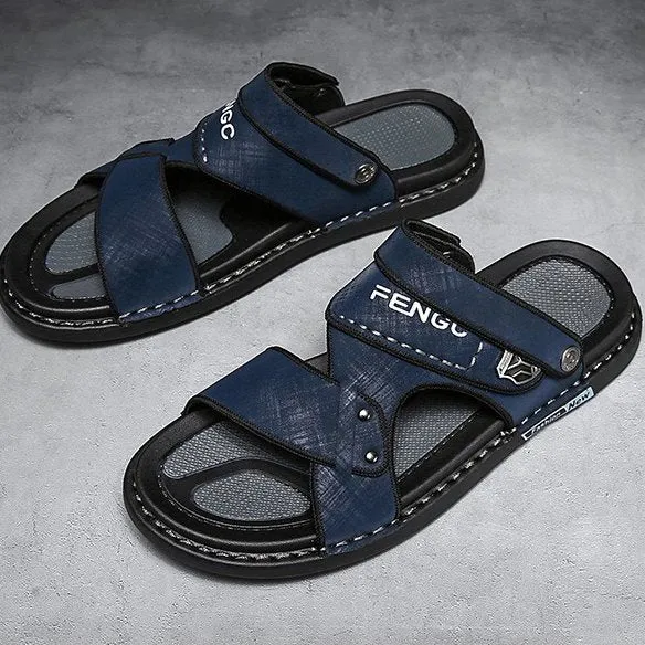 Cuzcare Men Velcro Rubber Sandals Fashionable Casual Summer Footwear