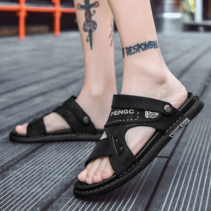 Cuzcare Men Velcro Rubber Sandals Fashionable Casual Summer Footwear