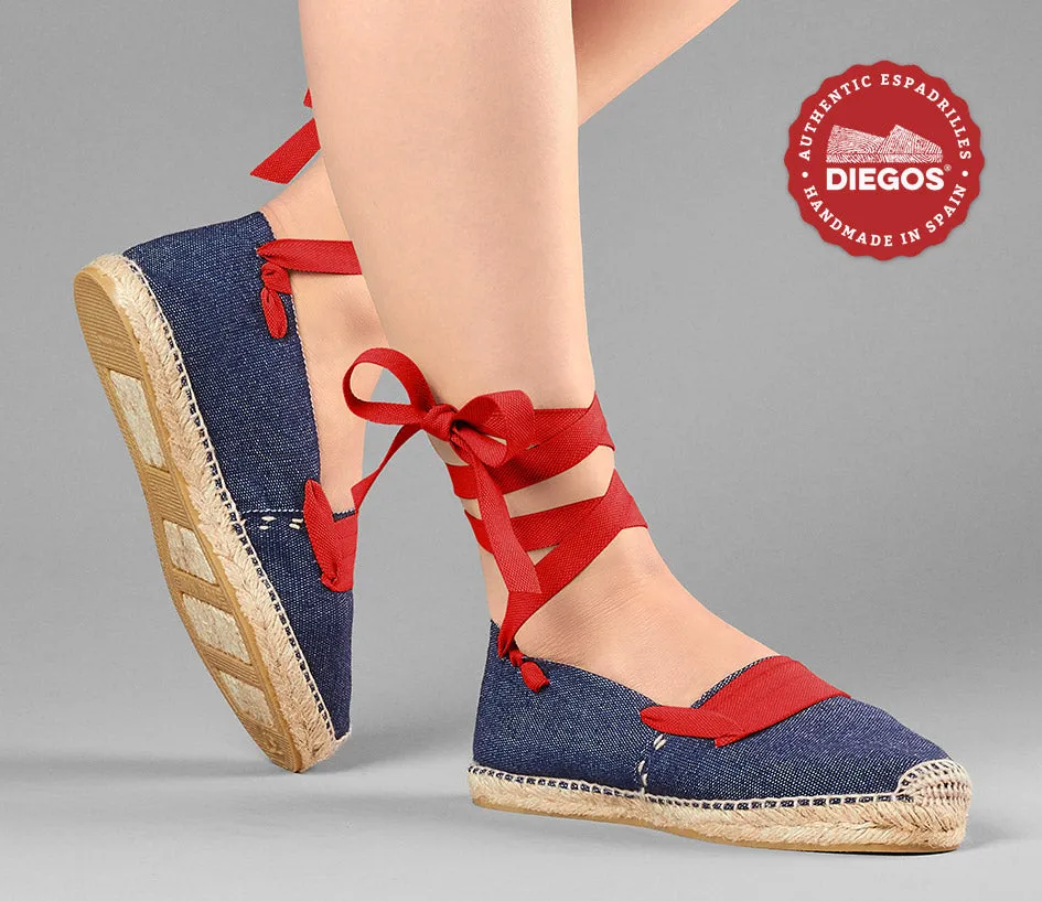 Denim basque espadrilles
