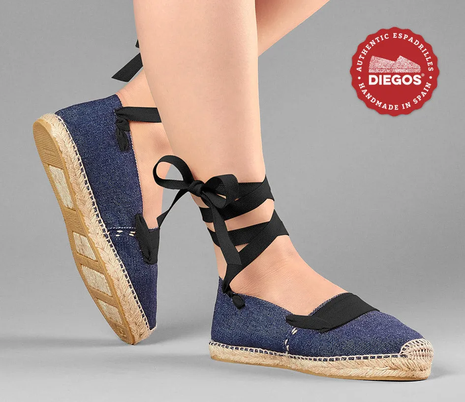 Denim basque espadrilles