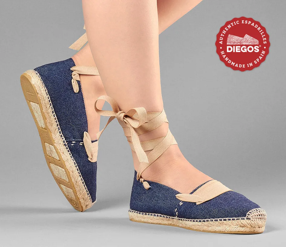 Denim basque espadrilles