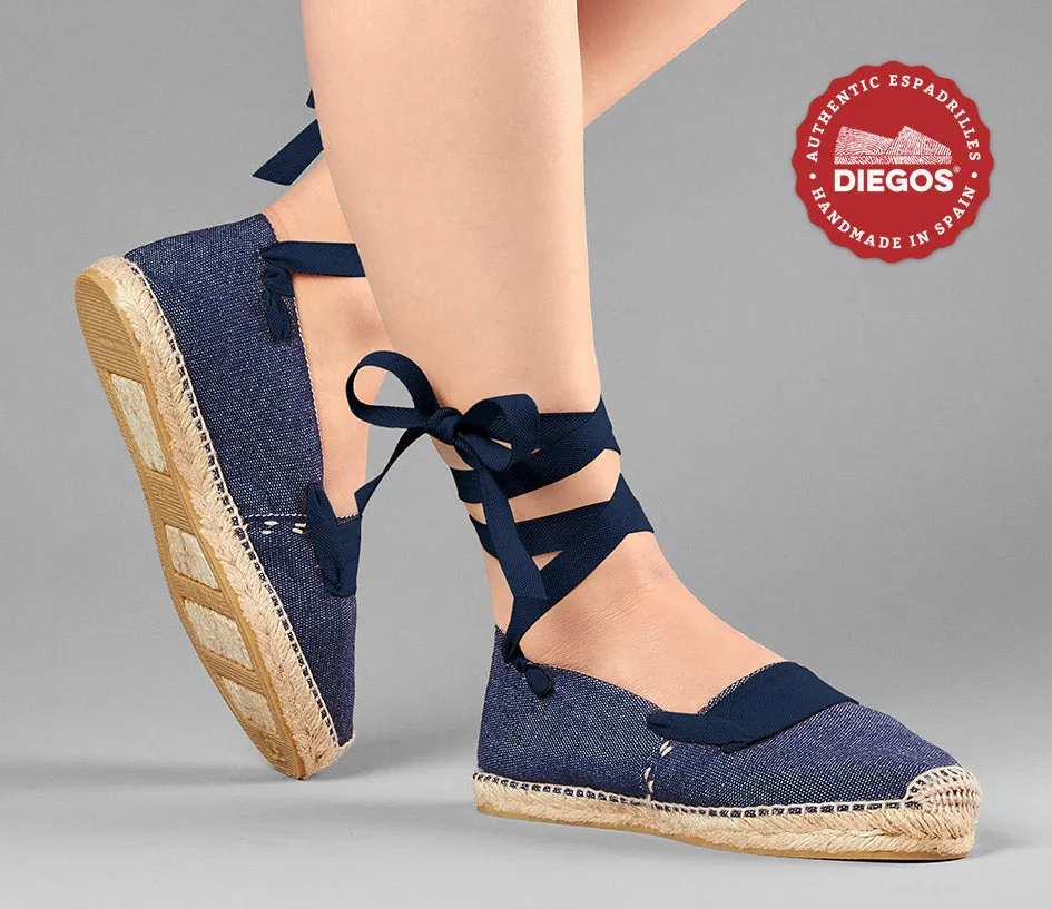 Denim basque espadrilles