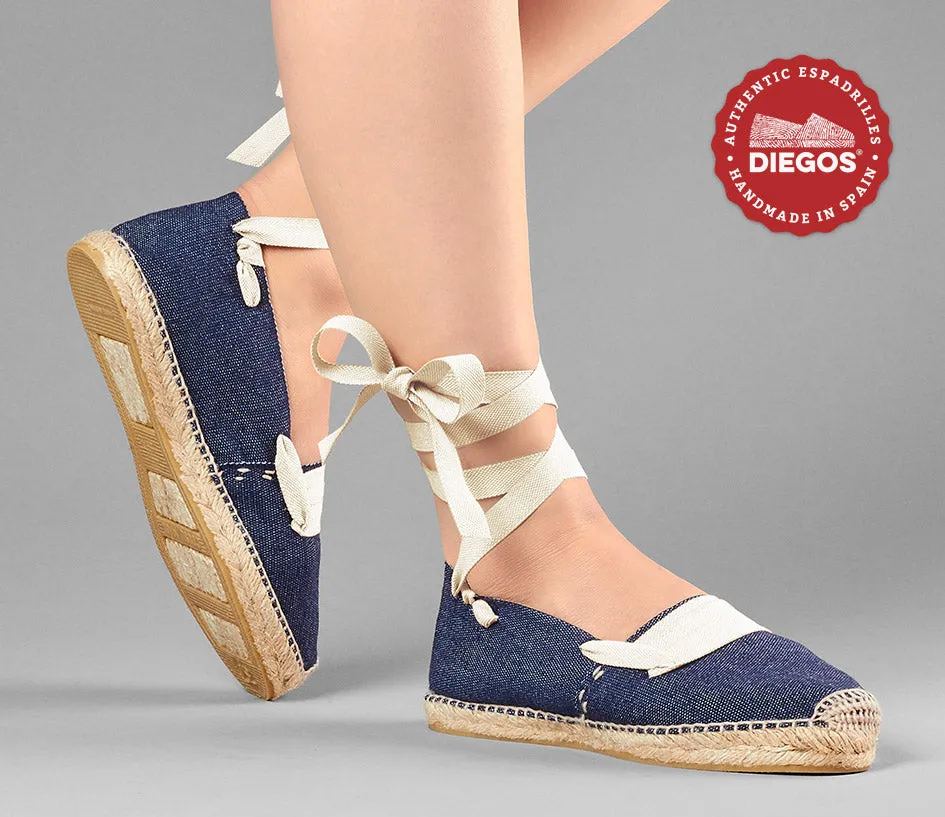 Denim basque espadrilles