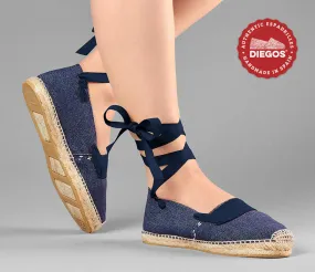 Denim basque espadrilles