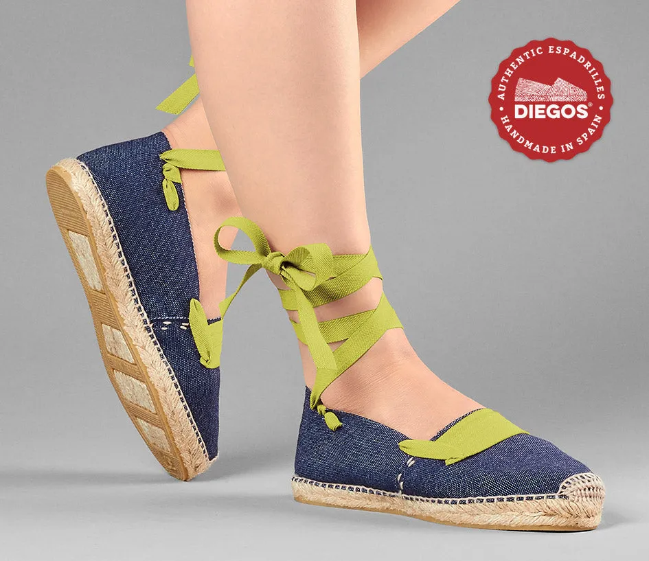 Denim basque espadrilles