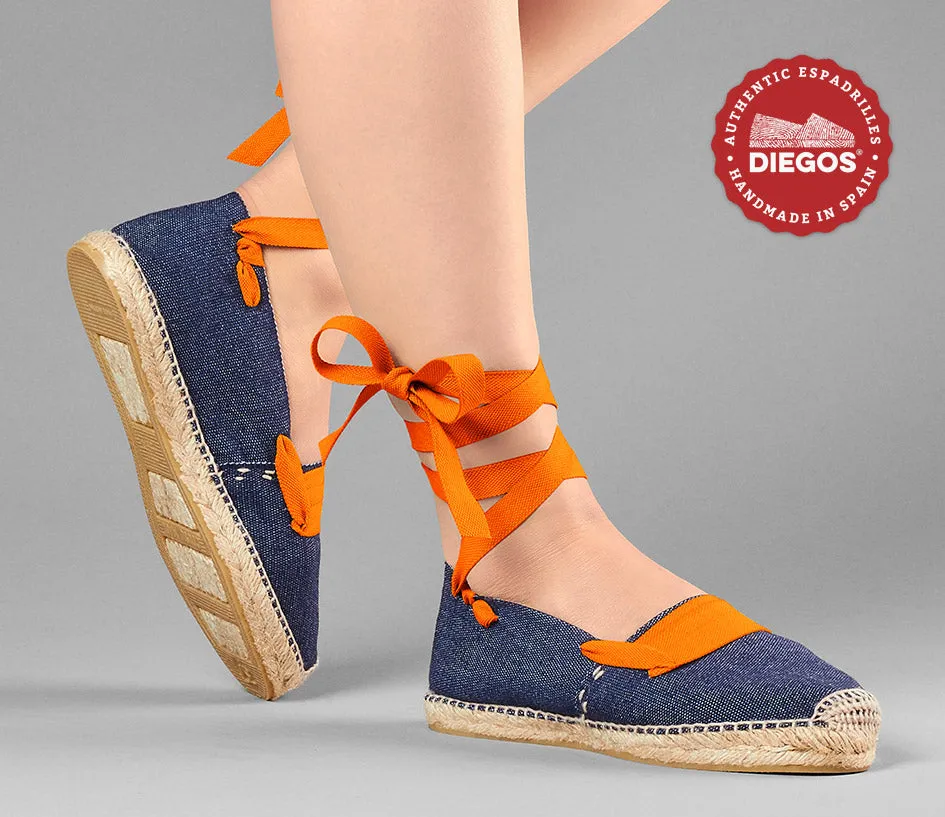 Denim basque espadrilles