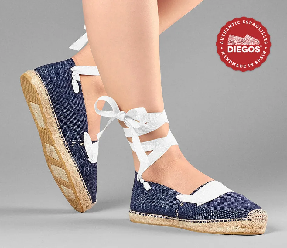 Denim basque espadrilles