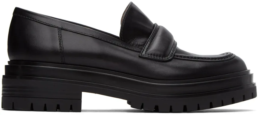 Gianvito Rossi Black Argo Loafers