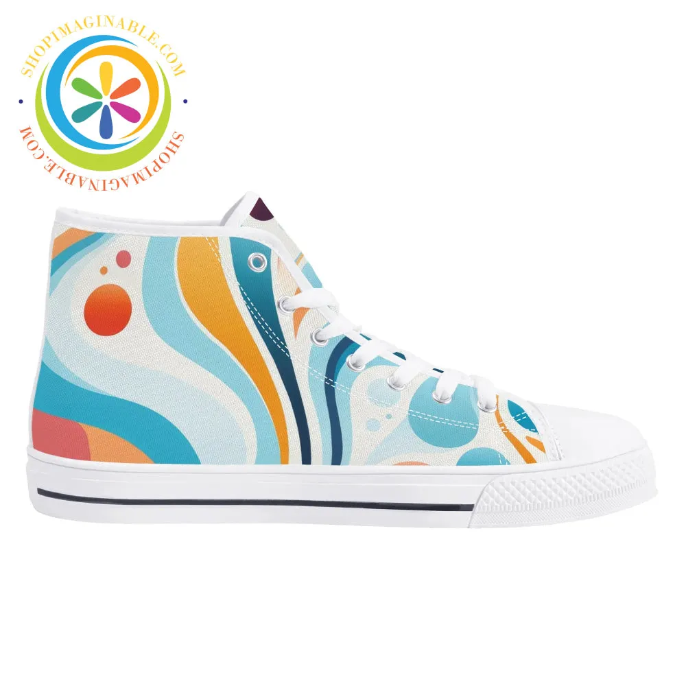 Mystical Abstract Ladies High Top Canvas Shoes