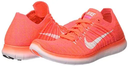 Nike Free Running Motion Flyknit Shoes Hyper Orange/WhiteTotal Crimson 8 BM Us