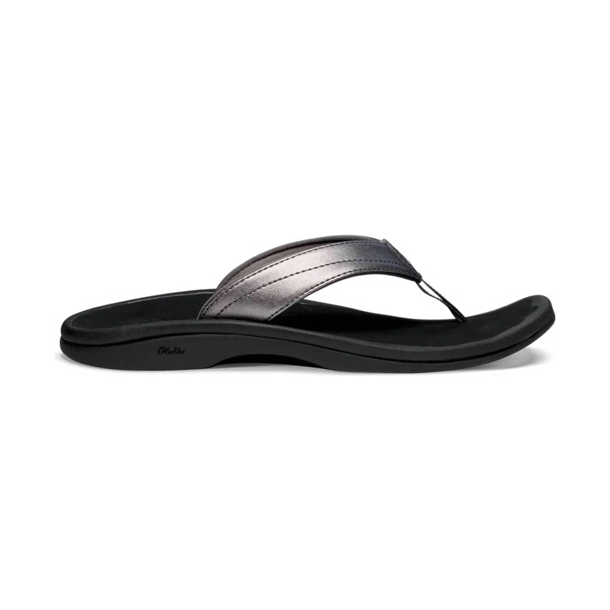 Olukai Women's Ohana Flip Flop - Pewter Black
