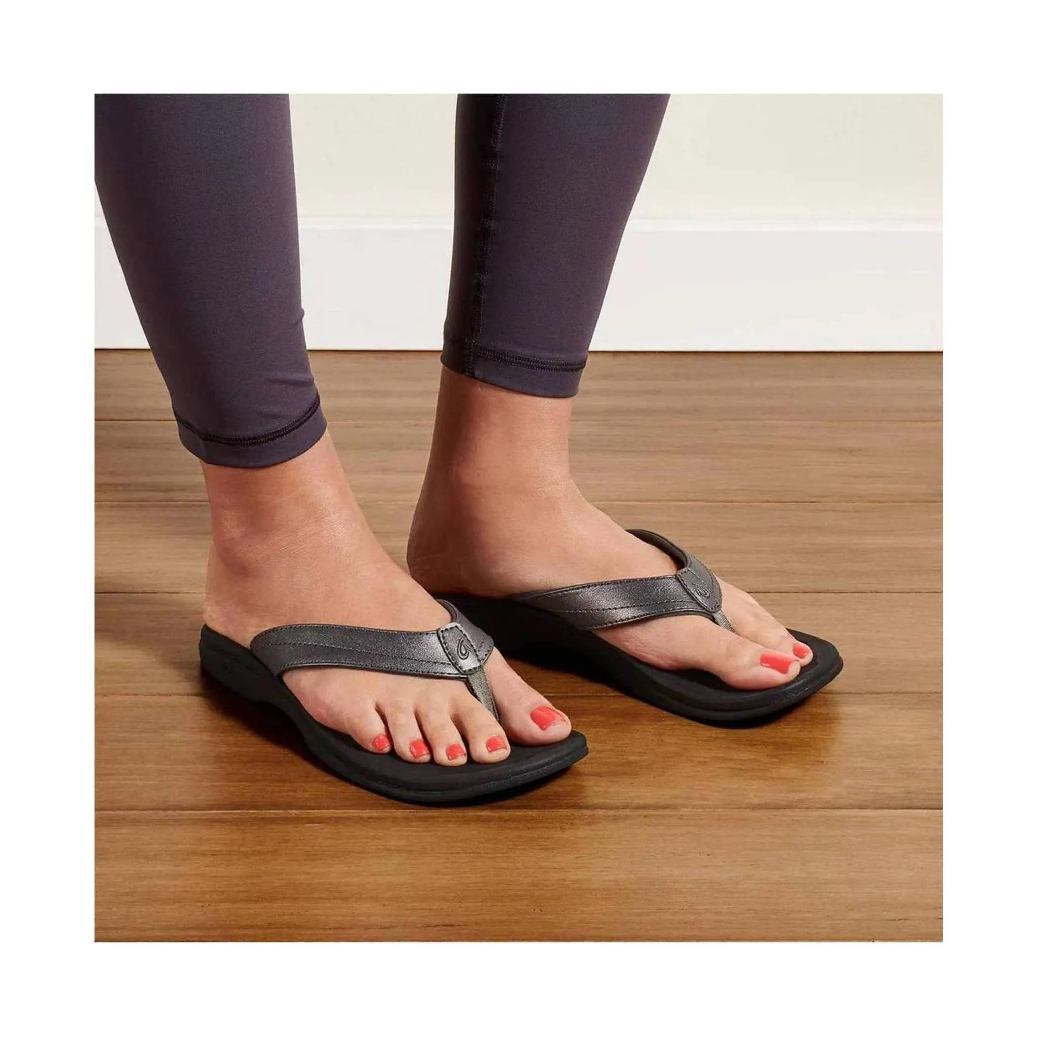 Olukai Women's Ohana Flip Flop - Pewter Black