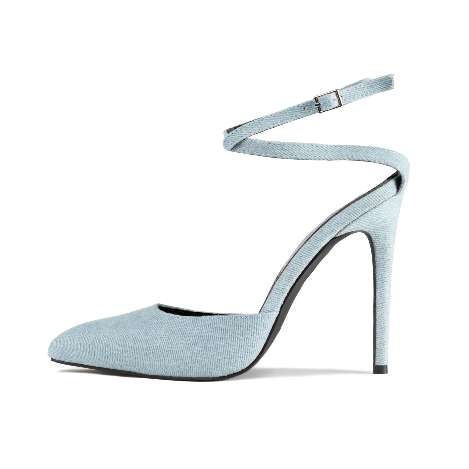 RAID Janiette Heeled Sandals in Blue Denim