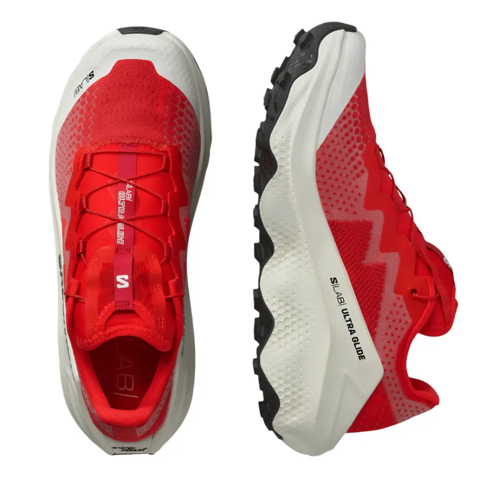 Salomon Unisex S/Lab Ultra Glide Trail Running Shoes in Fiery Red/Pompeian Red/Vanilla Ice SS25