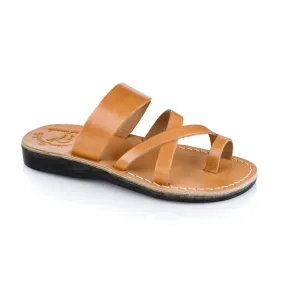 The Good Shepherd - Leather Toe Loop Slide | Tan