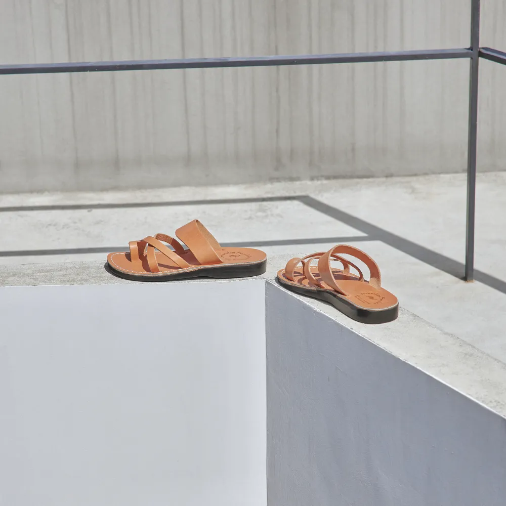 The Good Shepherd - Leather Toe Loop Slide | Tan