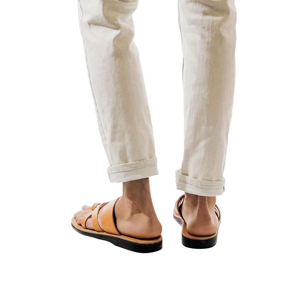 The Good Shepherd - Leather Toe Loop Slide | Tan