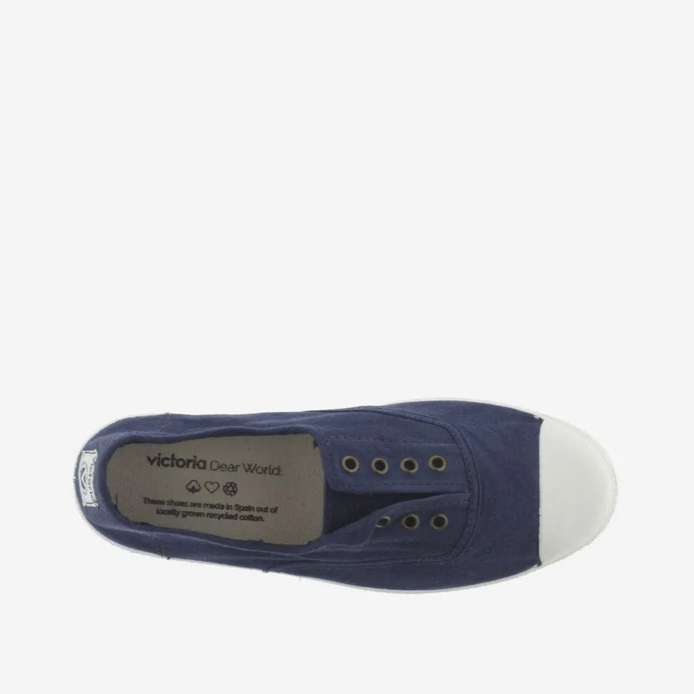 Victoria 1915 Inglesa Drec® Canvas Elastic Plimsoll in Drec Marino