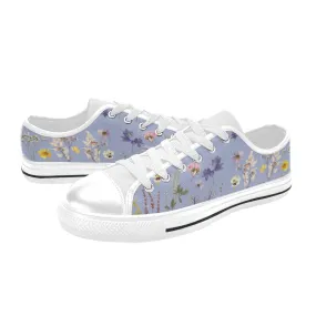 Wildflowers Lilac Canvas Low Rise Women's Shoes up to size 12