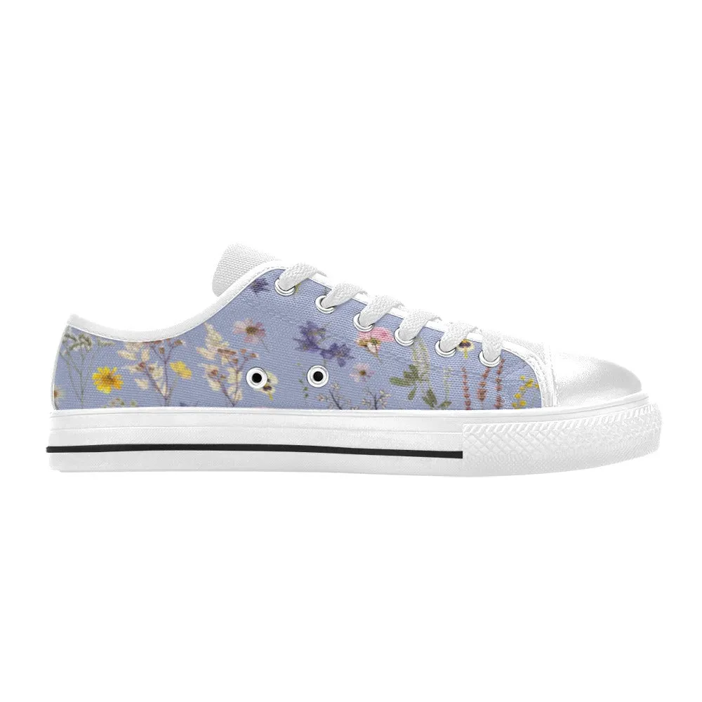 Wildflowers Lilac Canvas Low Rise Women's Shoes up to size 12