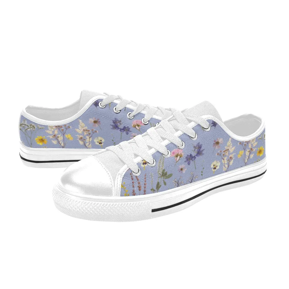Wildflowers Lilac Canvas Low Rise Women's Shoes up to size 12