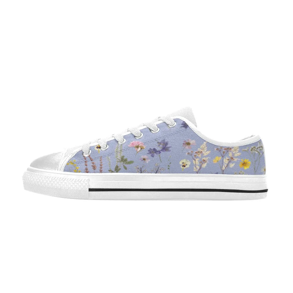 Wildflowers Lilac Canvas Low Rise Women's Shoes up to size 12